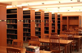 Wood and Steel Library Shelving